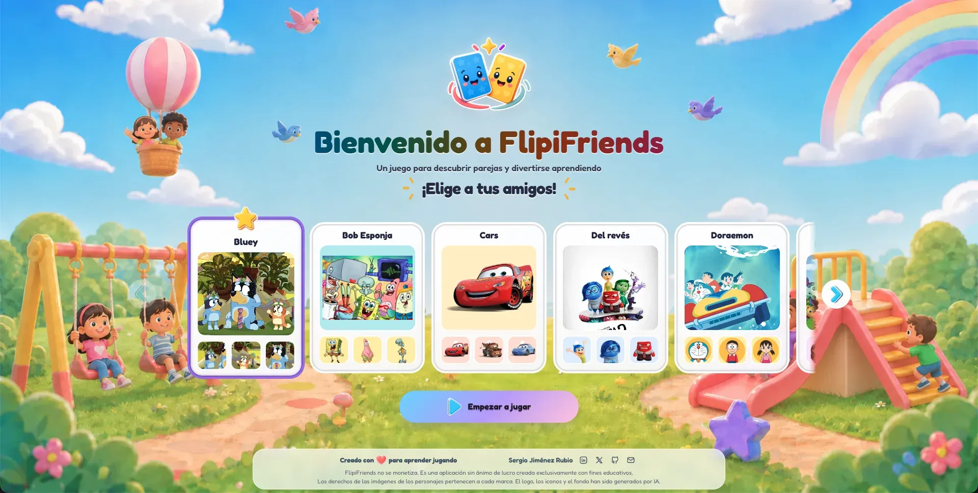 Vista principal de FlipiFriends
